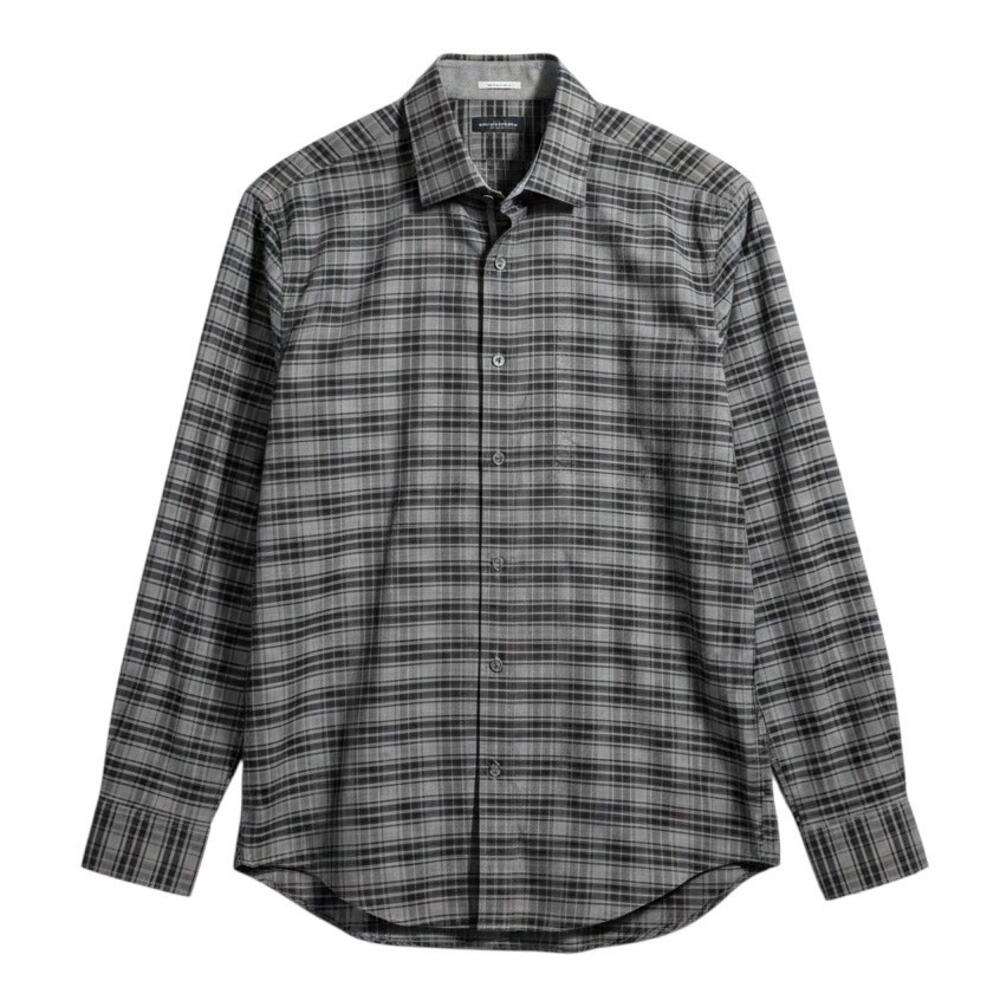 Bugatchi Men Medium Luxury Plaid Shirt Shaped Fit Cotton Button Down Long Sleeve